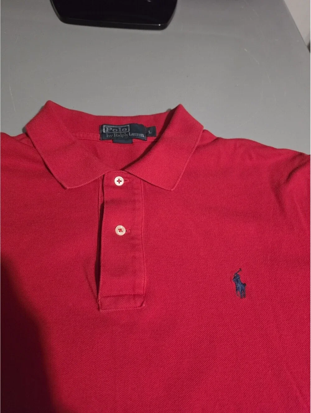 Polo Ralph Lauren Polo Shirt Men Large Red Classic Fit 100% Cotton Jersey